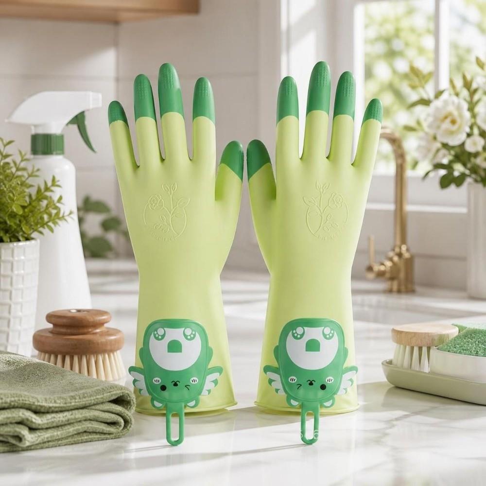 Tear-Resistant Kitchen Cleaning Gloves Cartoon Bear Household Gloves Dishwashing Gloves Laundry