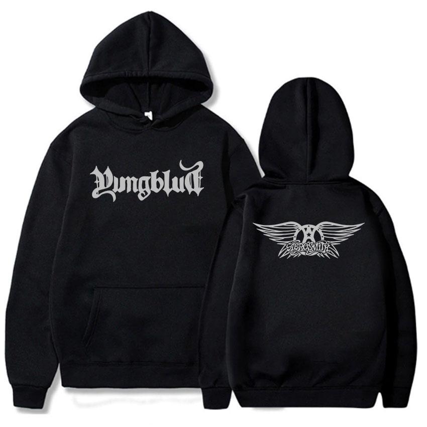 Aerosmith YUNGBLUD Ještě jednou Mikiny Fleece Zima Dlouhý rukáv Pánské Mikiny S kapucí Módní Pánské Dámské Oblečení