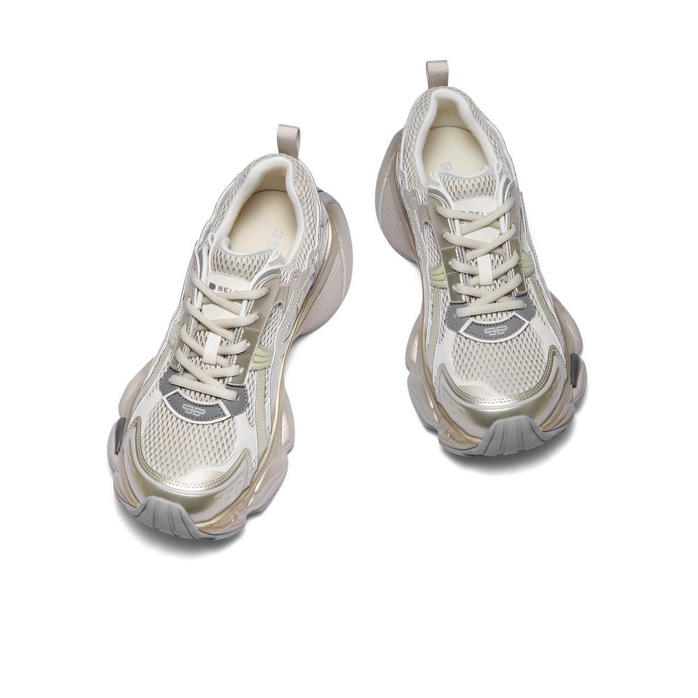 Belle Thick Soled Tall Dad Shoes Men's Shoes 2025 Autumn Fashion Trend Paired with Mesh Casual Shoes