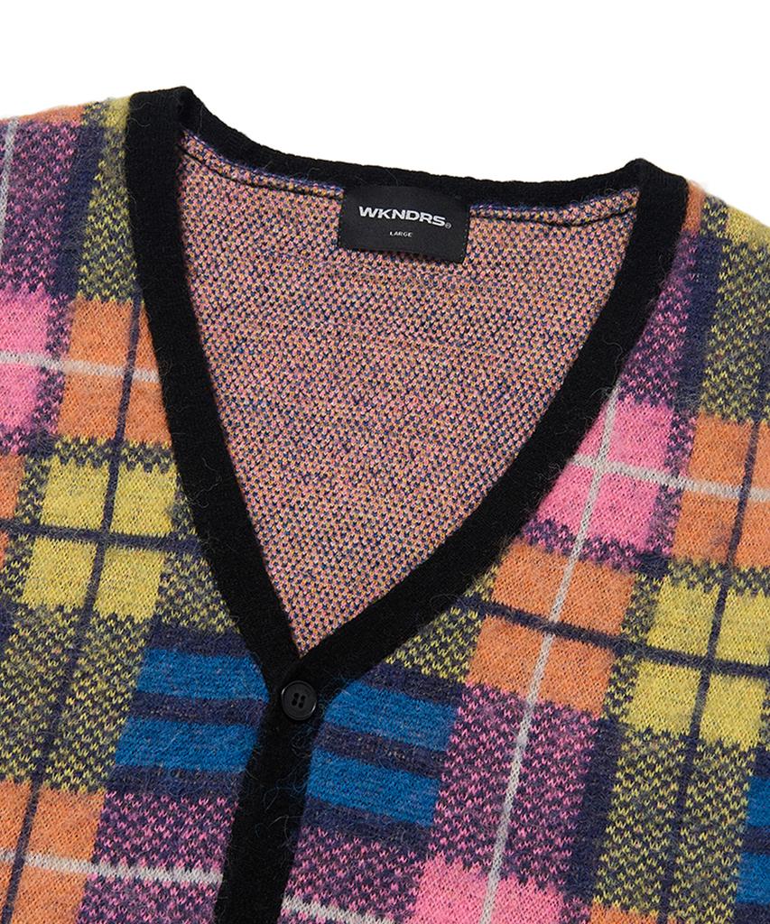 Wkndrs Checkered Fur Cardigan (Pink)