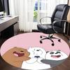 1pc Bear Friends Office Round Area Rug, Under Office Chairs Bedroom Living Room Home Decor, Room Deco, Available In Various Sizes