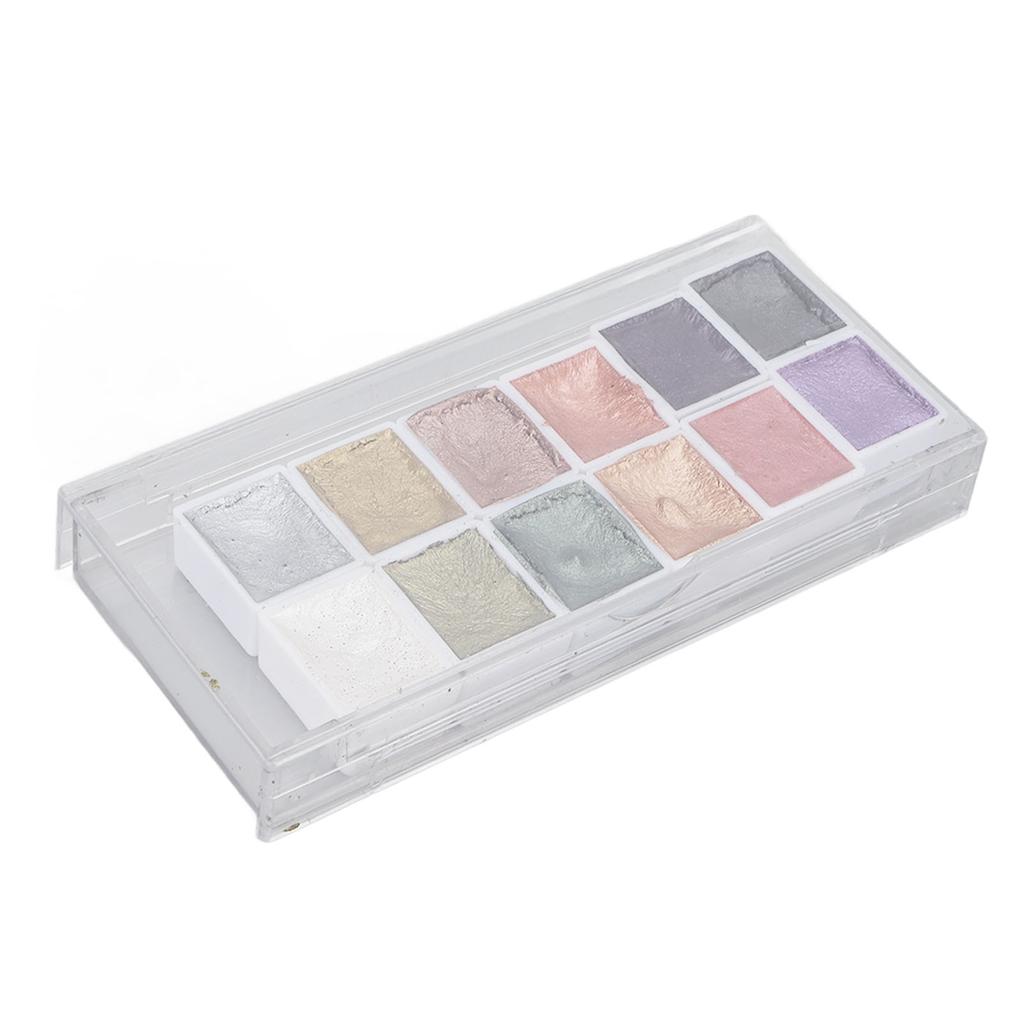 Vopsea Acuarelă Solidă cu Sclipici Perlat pentru Unghii, Pigment pentru Pictură Nail Art pentru Domnișoare