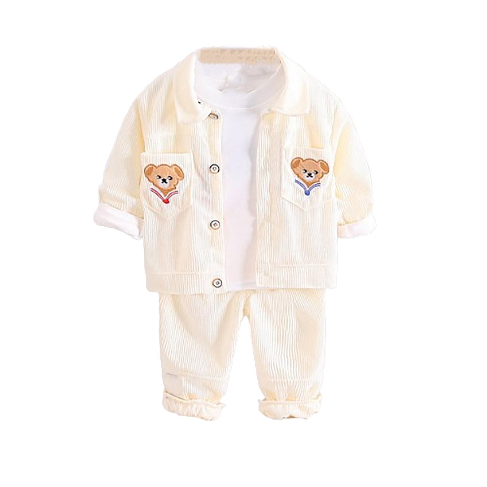 

Комплект из 3-х предметов для мальчиков, весенние и детские кофты 110 бежевый