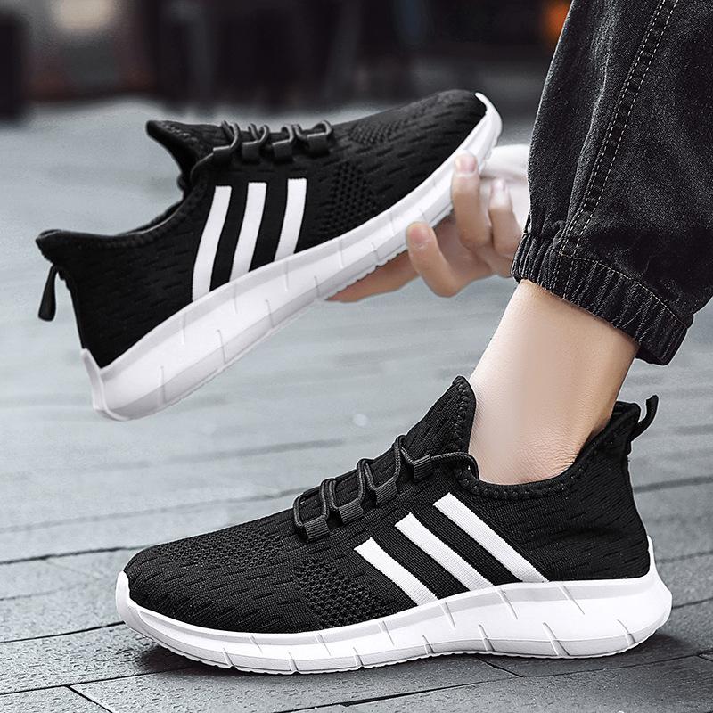 

Популярные сверхлегкие повседневные спортивные туфли с плетеным ворсом, летние мужские туфли с одинарной сеткой, дышащие сетчатые кроссовки для бега среди молодежи 39 чёрный