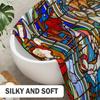 Stained Glass Art Bath Curtain - Religious Figures & Vibrant Colors,Waterproof Home Decor Adds Spiritual Beauty To Your Bathroom