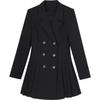 Korean Style Double-Breasted Suit Dress: 2025 Lightly Mature, Pure & Sexy, Pleated Design for Spring & Autumn