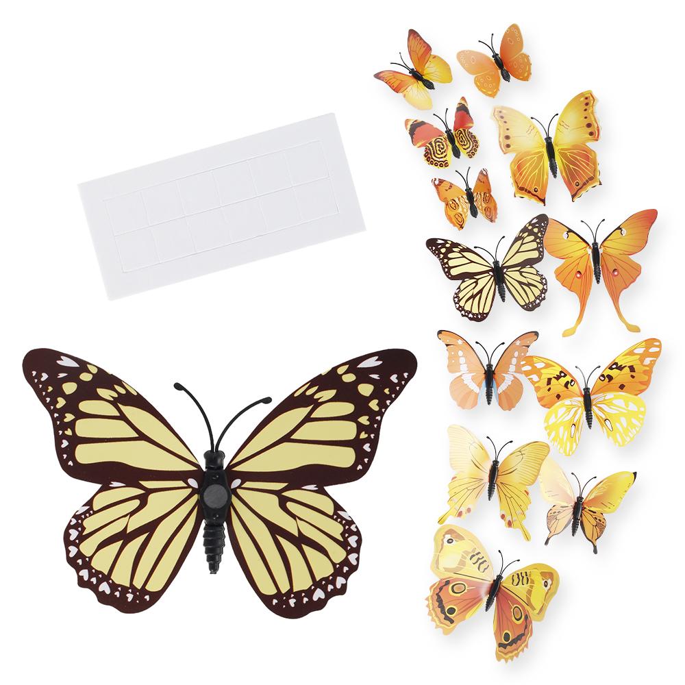 Butterflies Wall Stickers New Year Gift Home Bedroom Room Decorations 3D Butterfly DIY Art Decor Self For Living Room Decals
