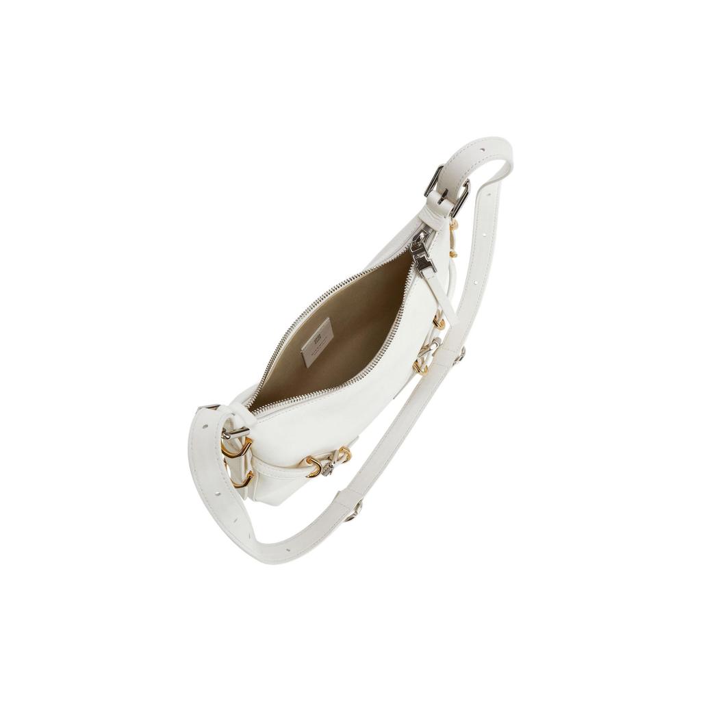 Givenchy Voyou Embossed Cow Leather Portable Crossbody Bag, Shoulder Bag Women's Ivory White BB50THB1Q7-105