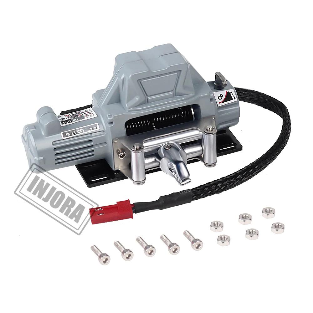 Injora Metal Winch Wireless Remote Controller System For 1:10 Rc Crawler Car Axial Scx10 90046 Trx4 Trx6 Gen8 Upgrade Parts