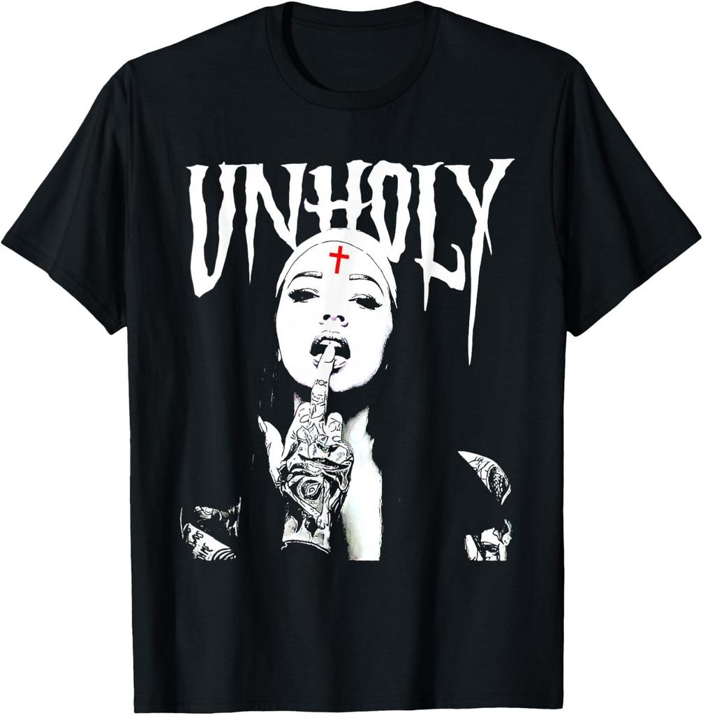 Occult Gothic Dark Satanic Nun Tattoos Unholy Nun Horror 2 T-Shirt
