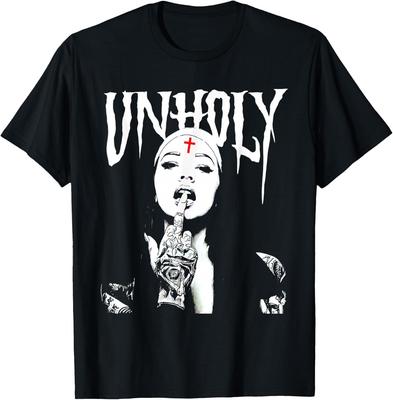 Occult Gothic Dark Satanic Nun Tattoos Unholy Nun Horror 2 T-Shirt