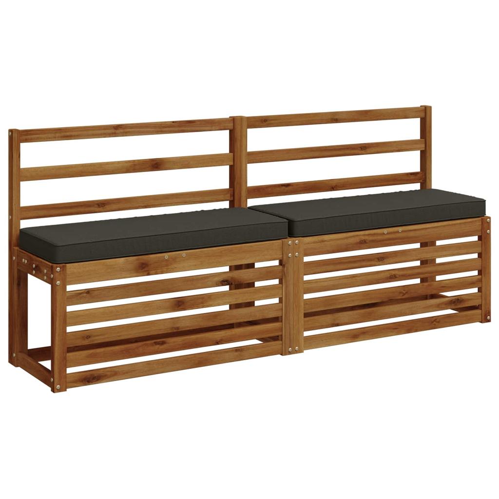 2 piece Bench Cushions VUGHT 2 pcs 100percent  Polyester Anthracite