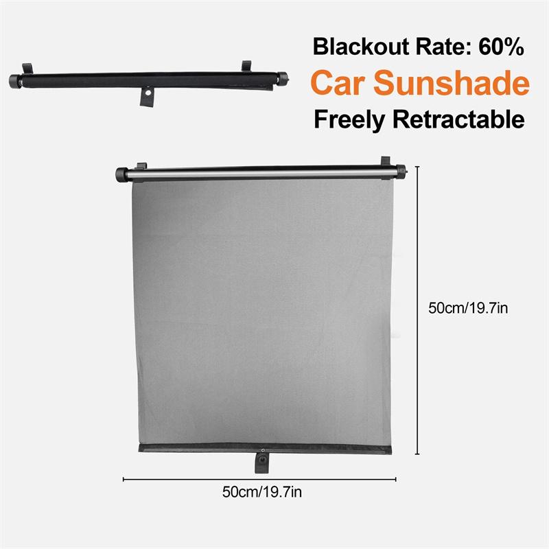 SU Universal Car Retractable Sunshade Curtain Sunshade With Suction Cup Heat-insulating Side Window Curtains Car Curtains Parts