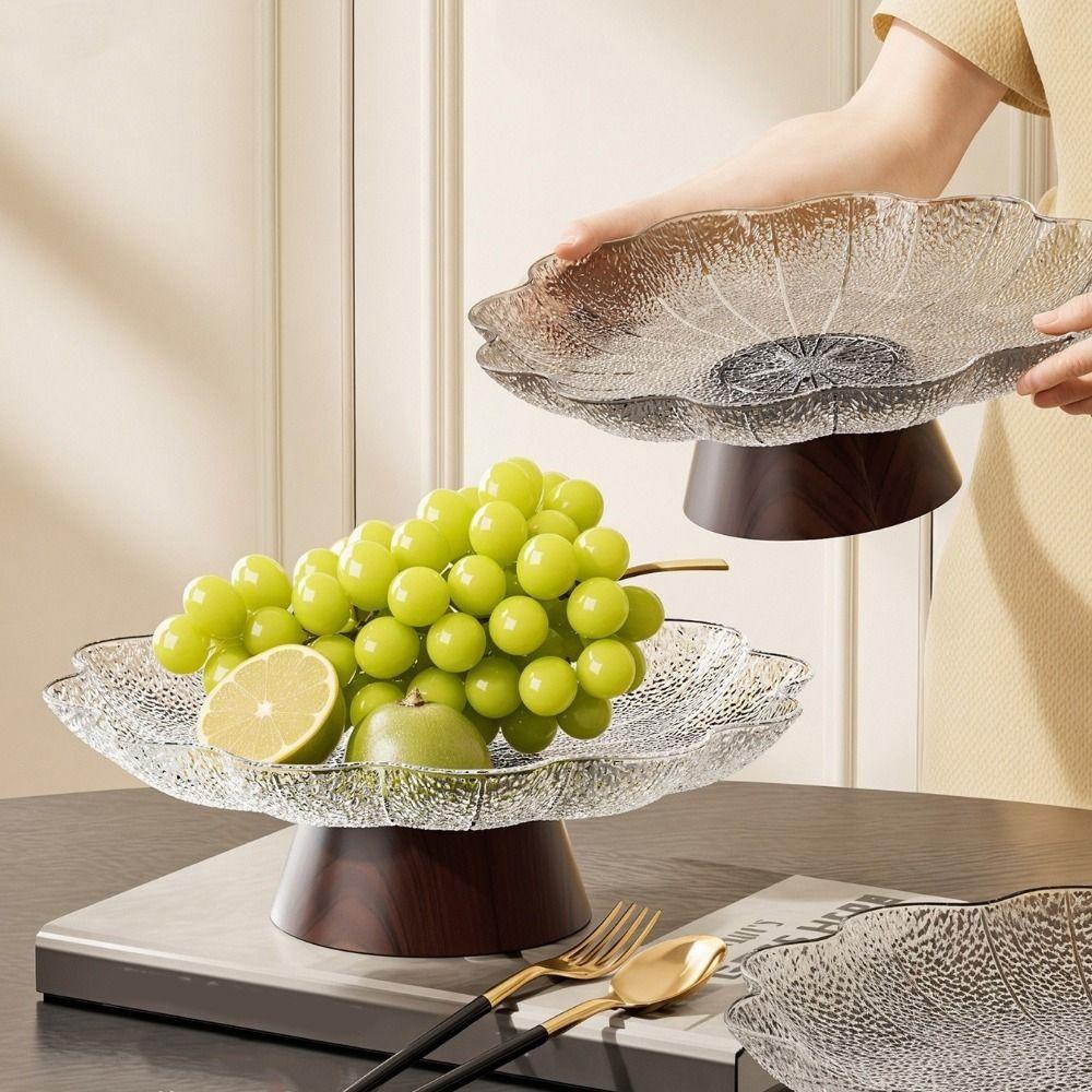 Large Capacity Pedestal Fruit Bowl Plastic Dried Fruit Plate Modern Fruit Display Stand Dessert