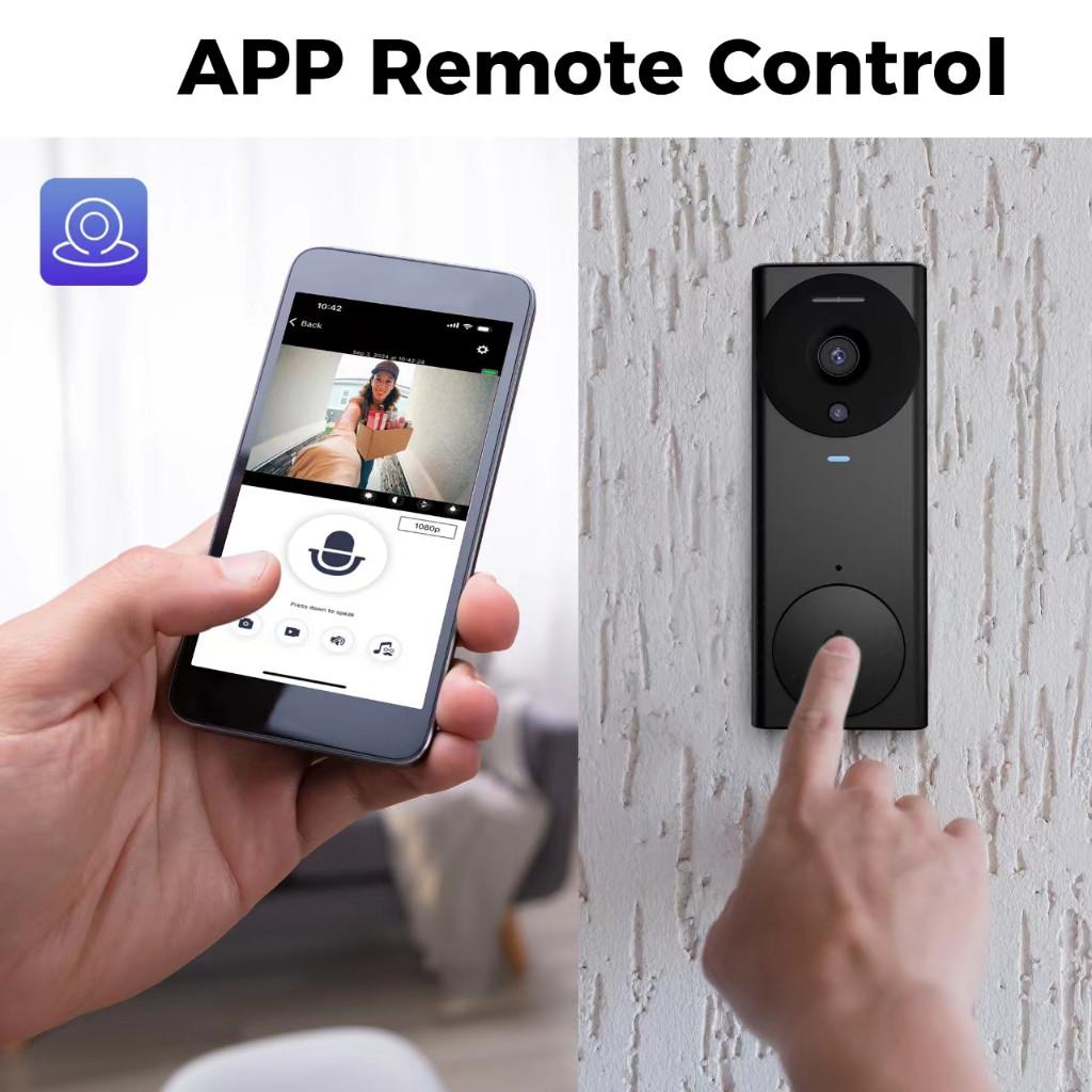Buitinis HD WiFi vaizdo durų skambutis, belaidė išmanioji durų skambučio kamera 1080P, dvipusio ryšio durų akutės kamera