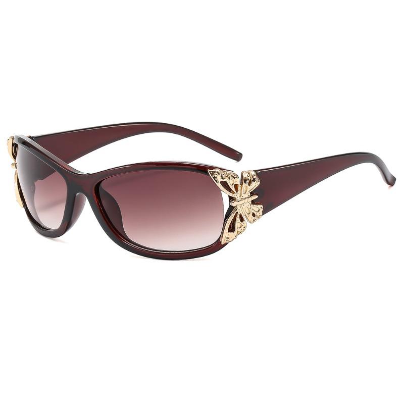 New Fashion Butterfly Gradient Decor Shades Women Trendy Driving Anti UV Sunglasses High Quality Y2K Popular Beach Sun Glasses