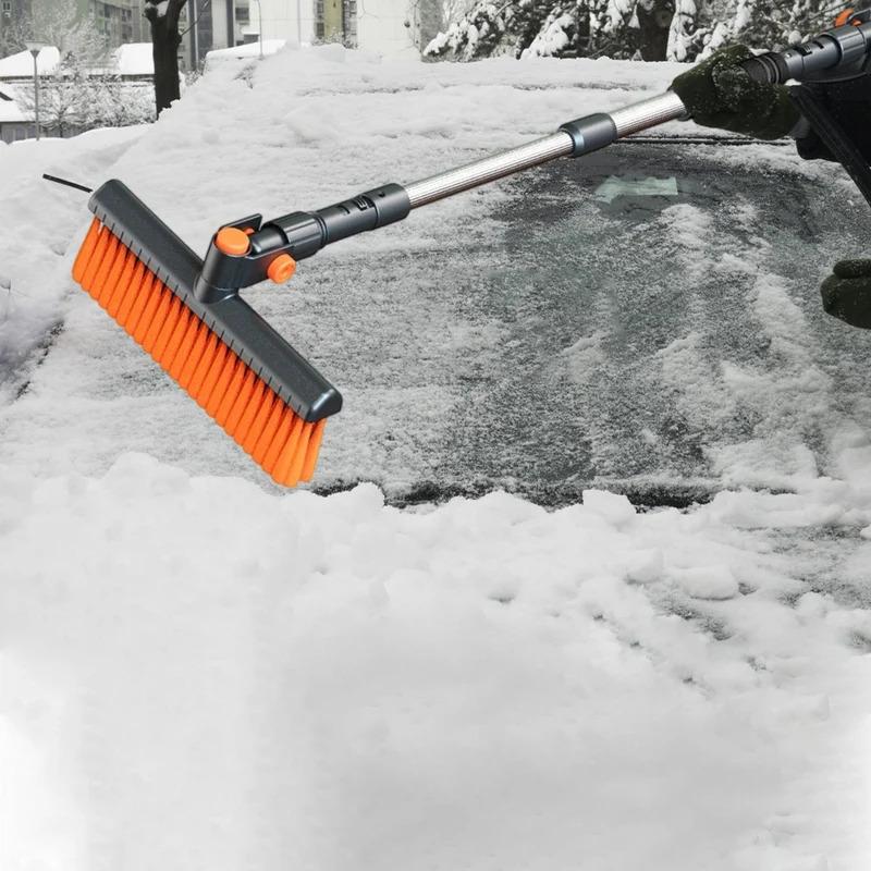 Extendable Snow Brush with Ice Scraper Ergonomic Grip Snow Remover Retractable Snow Scraper Winter Cleaning Tool for Cars & SUVs