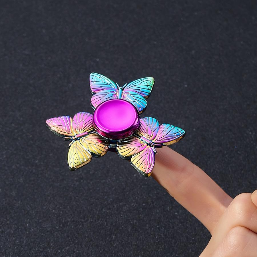 1pc Metal Butterfly Fidget Spinner, Sensory Finger Rotator, Colorful Desk Decor, Party Favor Birthday Gift Bag Filler