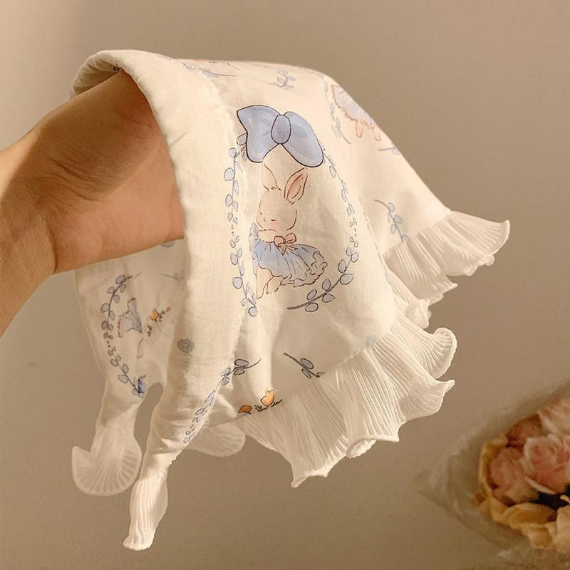 The New Summer Ins High-end Lace Headscarf Pastoral Style Baotou Triangle Scarf Headband Female Light Luxury Headdress Hair Accessories