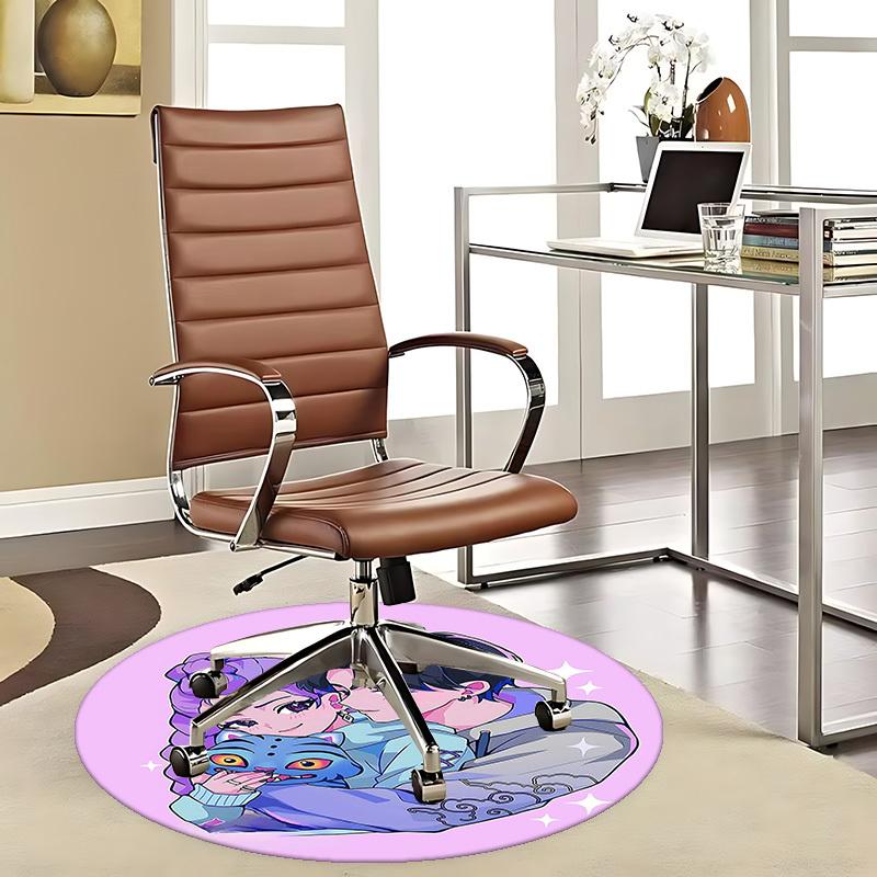 1pc Anime-Inspired Round Carpet - Perfect for Office Chairs