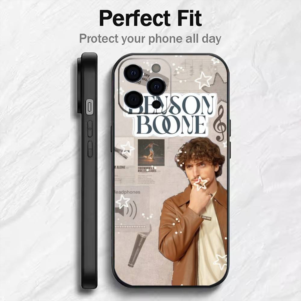 Fan Art B-Boone-e Bear BensonS Phone Case For iPhone17,16,15,14,13,12 Plus,Max Soft Silicone Black Cover