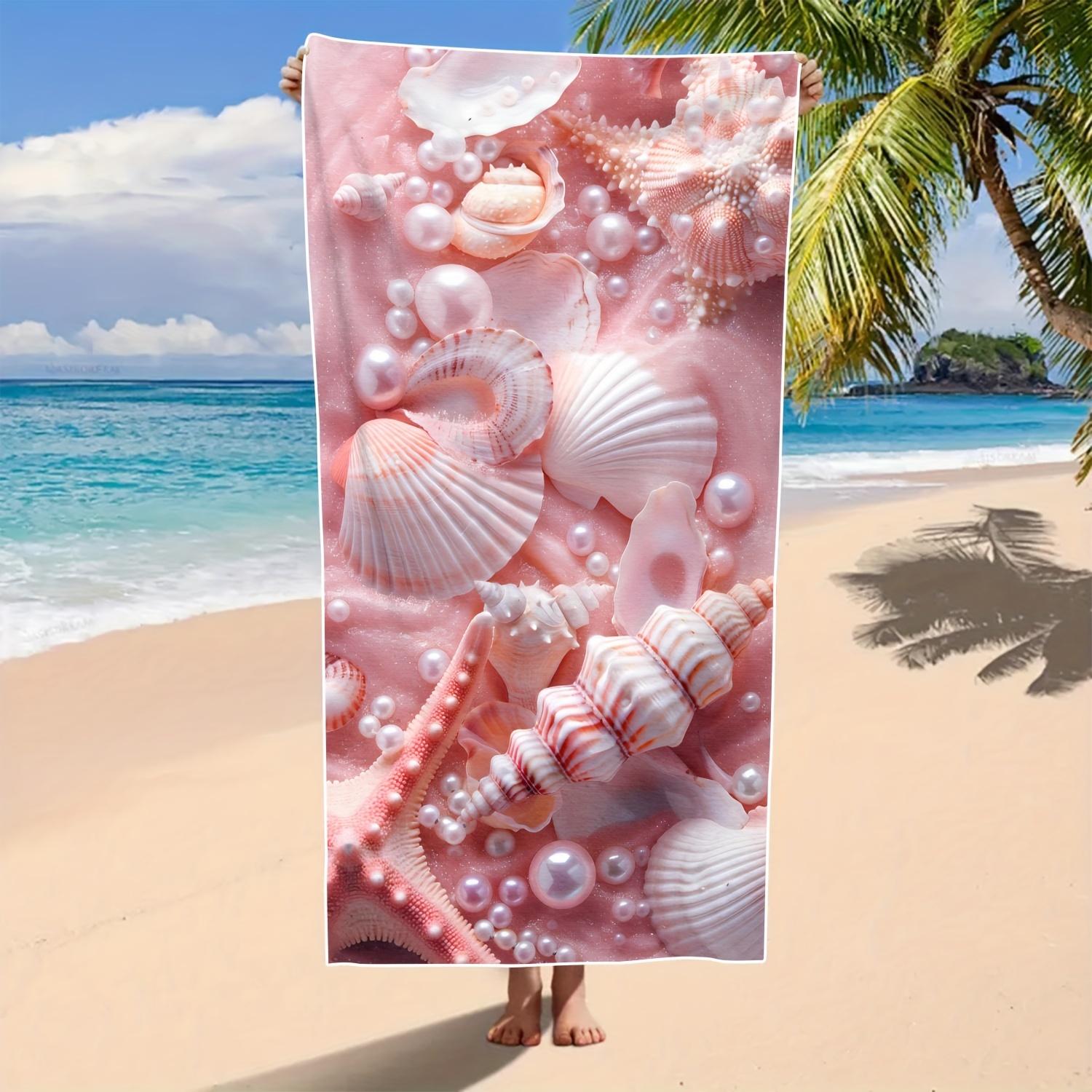 

Shell Conch Design Super Absorbent Beach Towel, Quick Dry for Pool Yoga Travel Sports Gift W40*H60(CM)