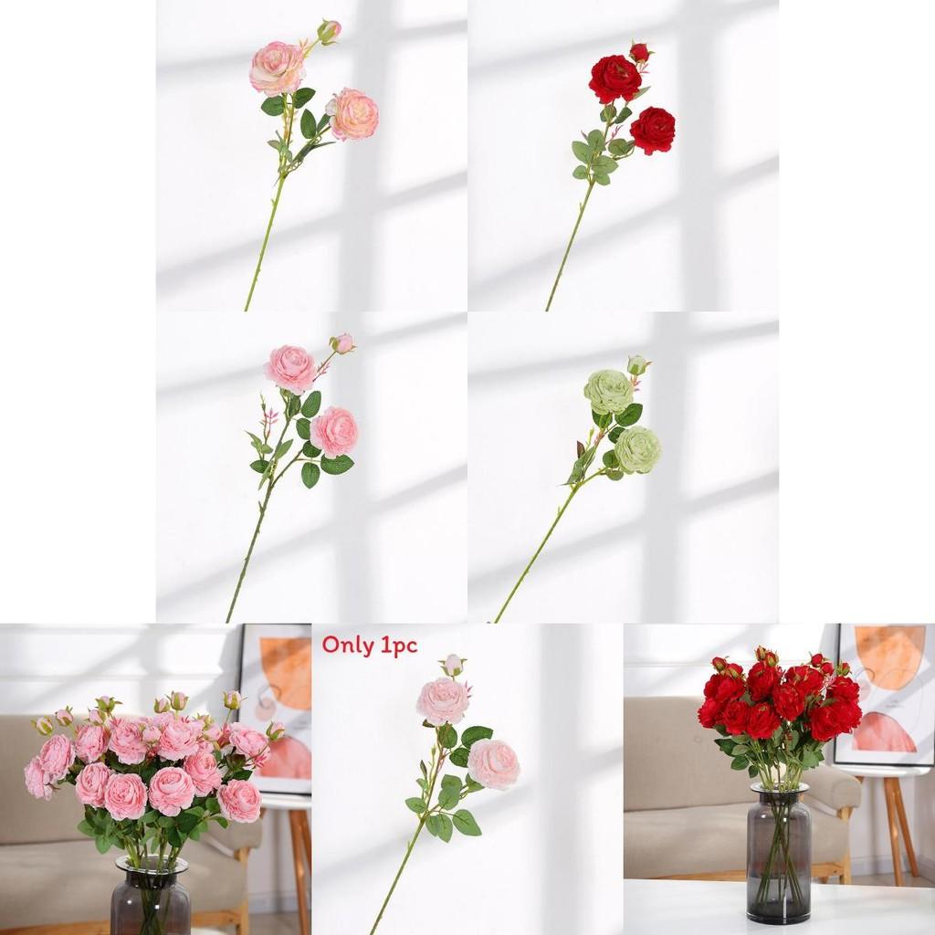 Realistic Silk Peony Rose Artificial Bouquet For Home Office Decor