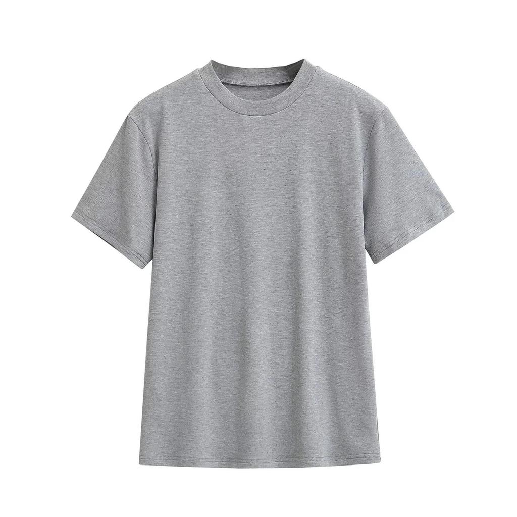 Women's Basic Round Neck Loose Short Sleeve T-shirt, Elegant Versatile Casual Pullover Top