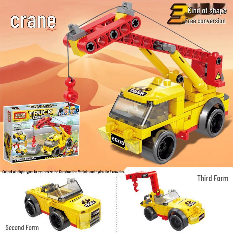 6-in-1 Kids' Building Block Set: Train, Robot, Tank, Police - Compatible Blocks for Boys & Girls
