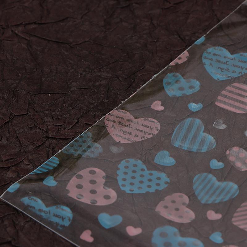 100Pcs Transparent Heart Bags Candy Cookie Self Adhesive Pouch Storage Package