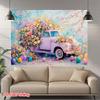2D Colorful Easter Egg Truck Backdrop for Holiday Celebrations