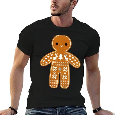 Sweater Pattern Gingerbread Cookie TShirt T Shirts for Unisex Cotton Soft Unisex T Shirt Cotton High Quality TShirt