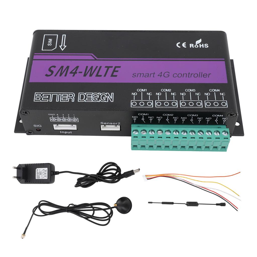 4G 4-Kanal-Fernschalter-Controller APP WEB SMS Relais-Steuerbox für Temperatur-Feuchtigkeitsleistung