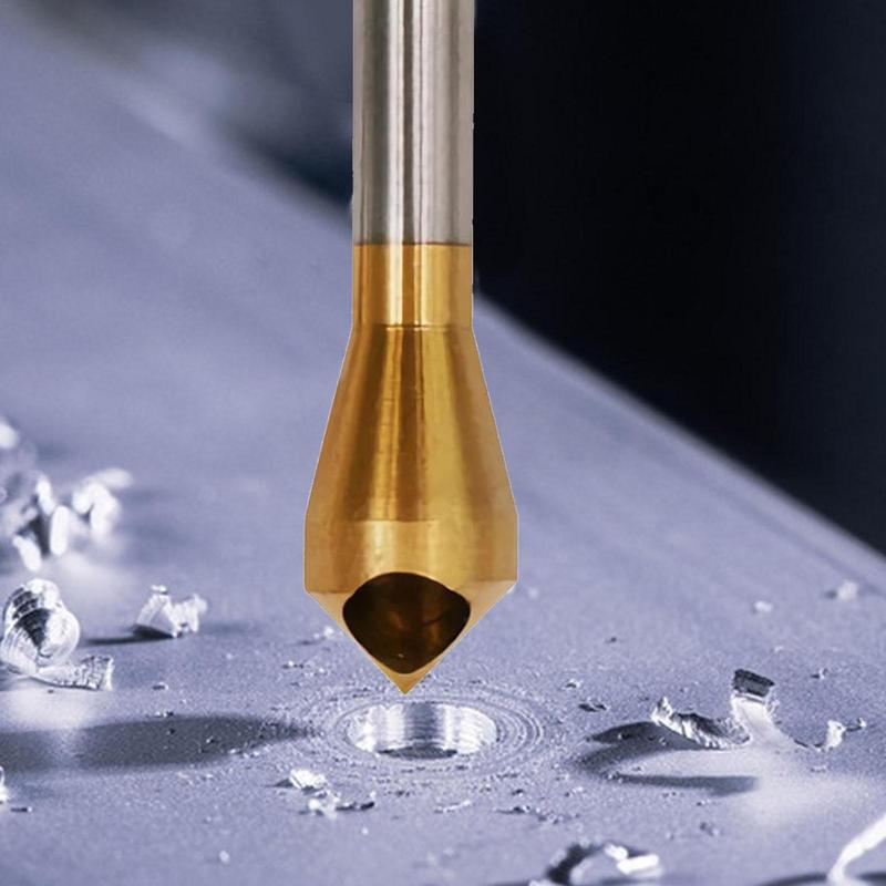 Countersink Chamfer Tool 4X Wood Chamfer Drill Bits 90-Degree High Speed Steel Hole Deburring Tool For Metal Stainless Steel