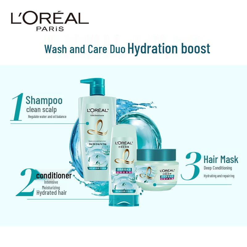 L'Oréal Hialurono rūgšties šampūnas nuo pleiskanų (3 x 400 ml)