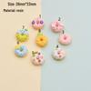 Pineapple Donut Resin Flower Keychain Charm - DIY Edible Ornament Toy Accessory