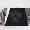 Tree of Life Yggdrasil Blanket Flannel Autumn Valhalla Viking Breathable Super Soft Throw Blankets for Bedding Office Bedspread