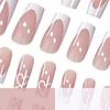 24 Nail Art Klassiek Frans Zoete Liefde Valentijnsdag Zacht Medium Lang Vierkant Draagbaar Nagels