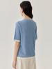 Women's Summer Mulberry Silk Short Sleeve Knit Top - Slimming Loose Pullover with Round Neck