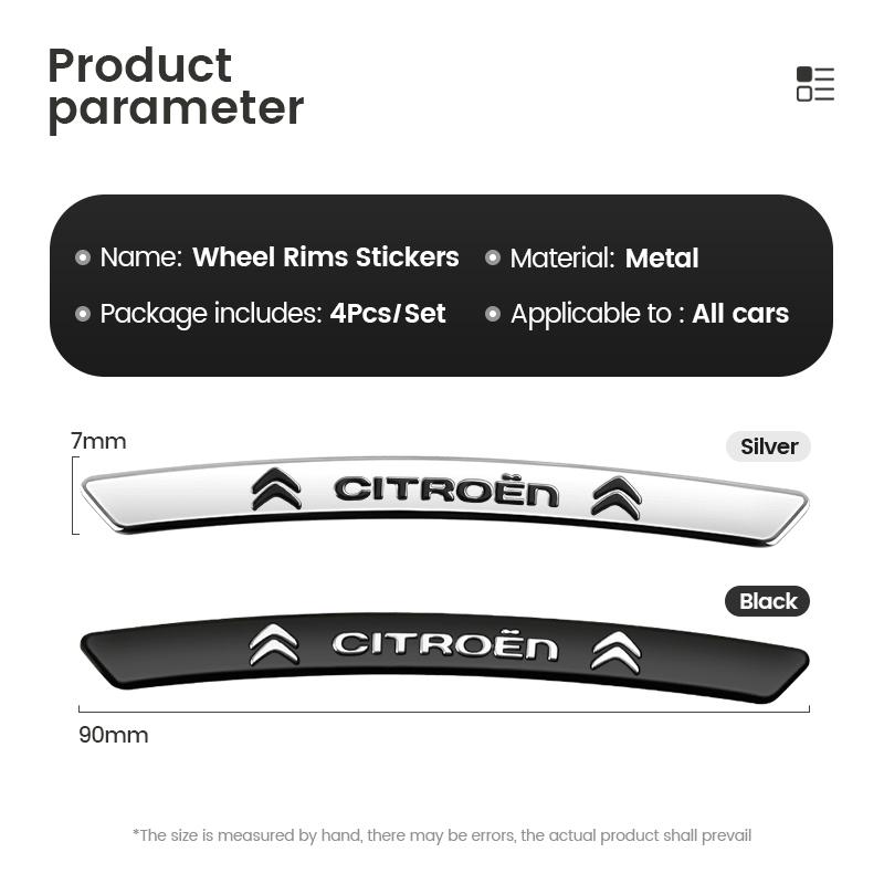 4pcs Car Styling Tire Wheel Stickers Decorative Racing Accessories For Citroen Grand Berlingo Jumper Celysee Xsara Picasso