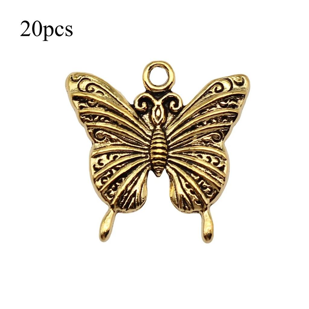 20 Pieces Of 23x23mm Fashionable And Versatile Butterfly Pendant