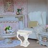 Dollhouse Miniature Furniture 1/12 Scale White Resin Side Table for Craft Enthusiasts and Dollhouse Collector