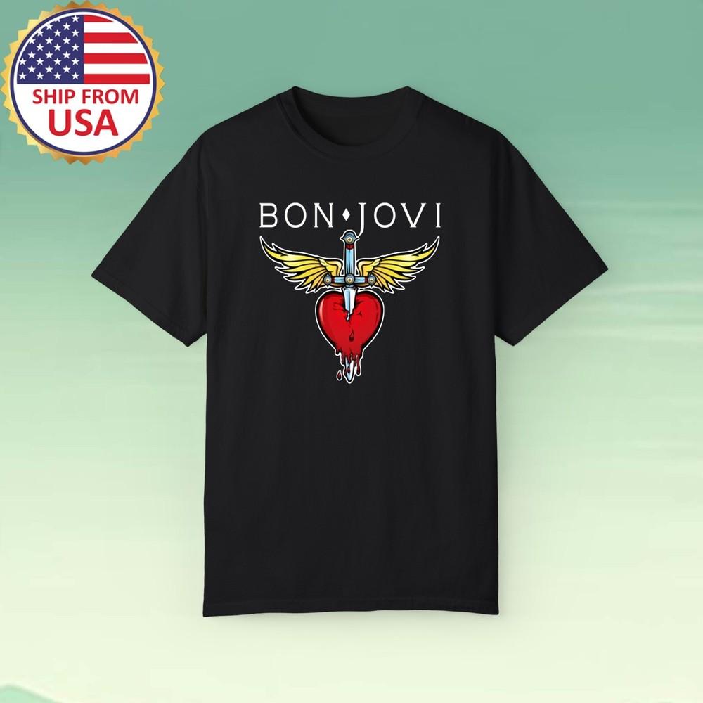 BON JOVI Heart Break Men#039;s Black Size S5XL Unisex T-Shirt XXXXL