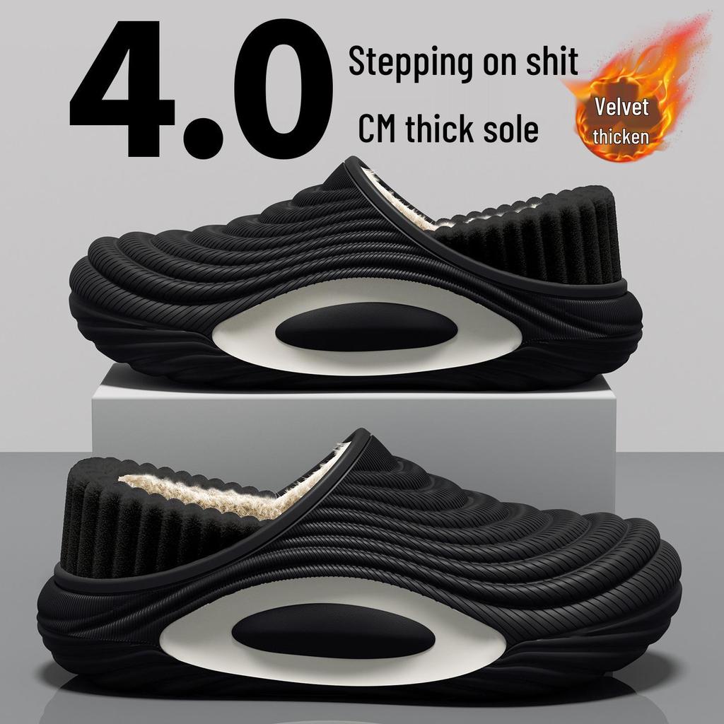 Jieleya Unisex Waterproof Non-slip Plush Slippers: Thick, Warm, and Outdoor/Indoor Use