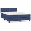 Exclusive House - Slatted Bed Base with Blue Mattress 140x190 Cm Fabric