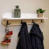 Decorative Coat Hanger with Wall Shelf Multifunctional Clothes Shoes Storage and Organizer for Home Living Room Office