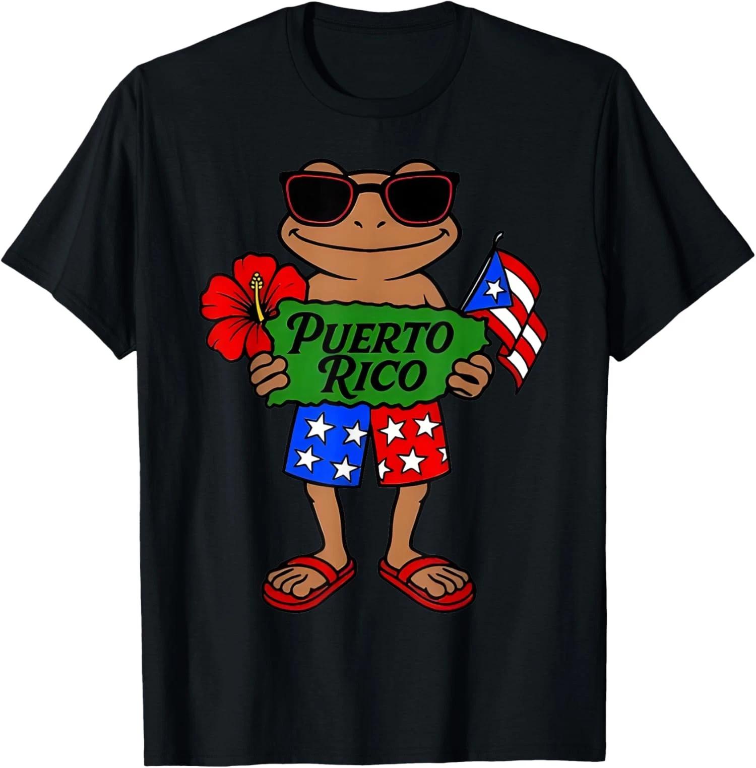 Coqui Frog Puerto Rico Puerto Rican Flag Taino Funny Unisex T-Shirt L