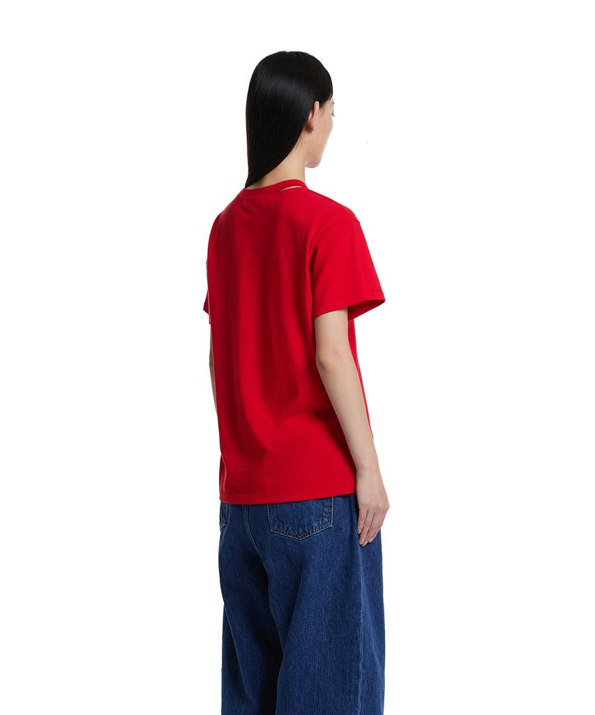 TRUNK PROJECT Ver 4. Ripped Hole T-Shirt_Red