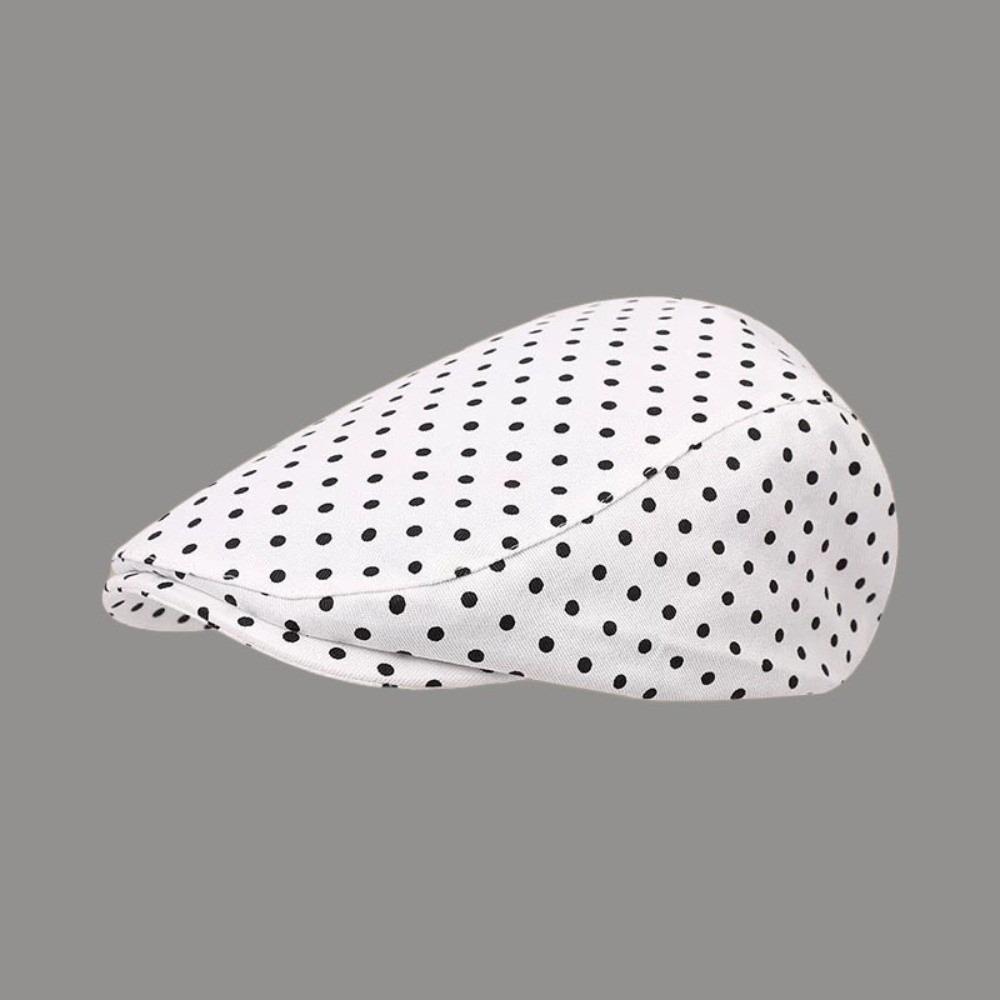 

Versatile Berets Cap Retro Forward Hats Y2K Polka Dot Print Hats for Women белый