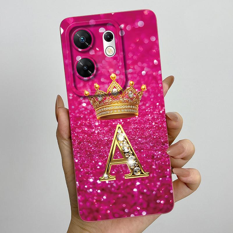 Case for infinix Zero 30 4G 5G Case X6731 Crown Letters Soft Silicone Shockproof Cover For Infinix Zero30 4g Cases X6731B Funda